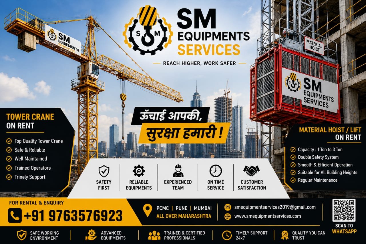 Tower crane and material hoist advertisement
